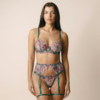 Blossom Garden Embroidery | Forest Green & Pink