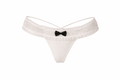 Sheer Bow Detail Thong | Ivory White