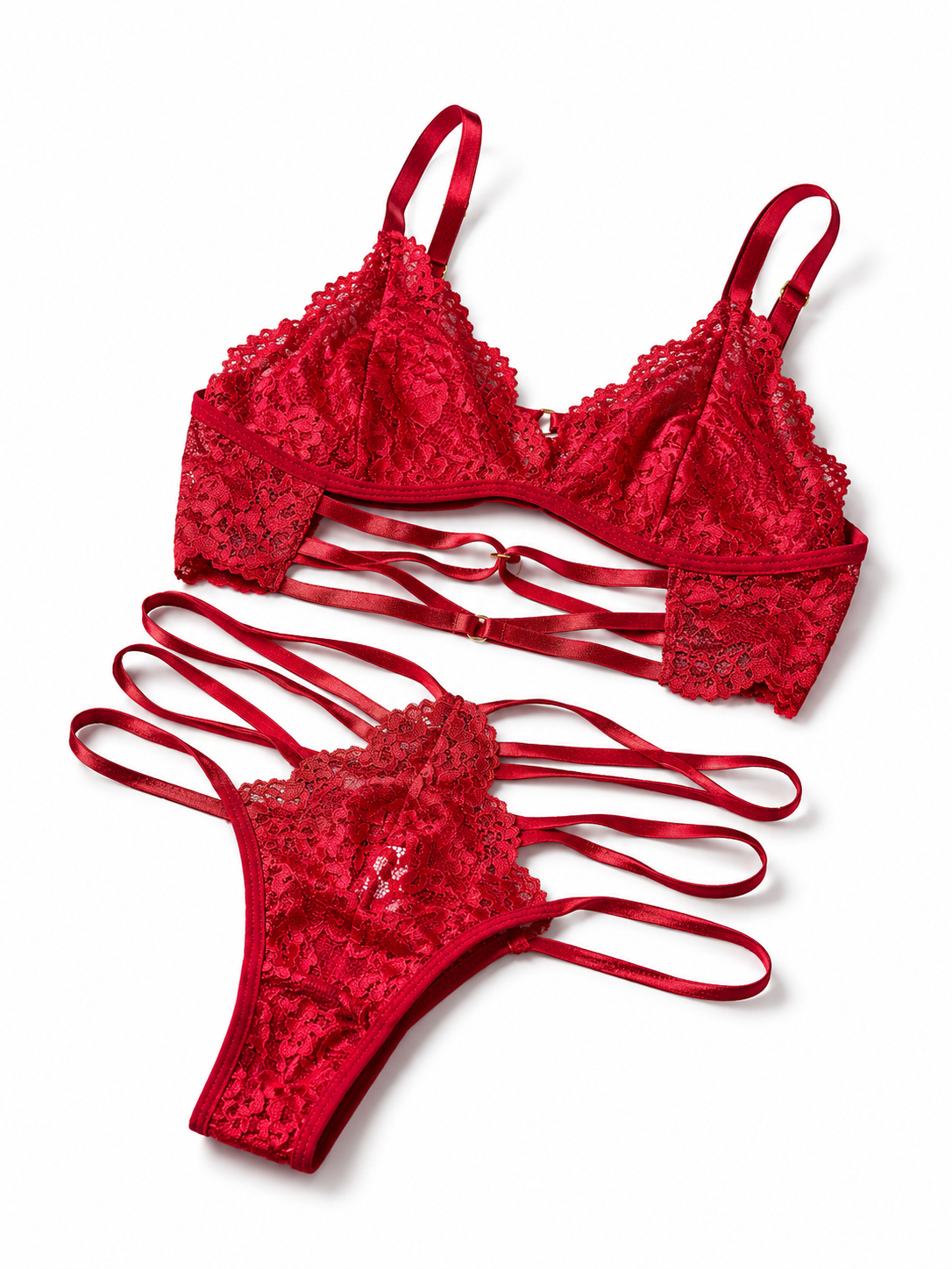 Crisscross Temptation Lace Set | Burgundy