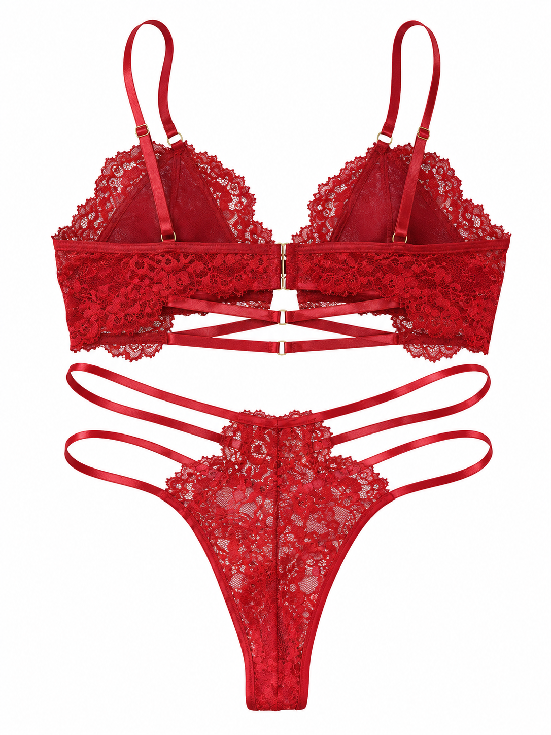 Crisscross Temptation Lace Set | Burgundy