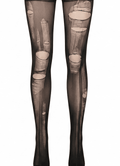 Distressed Sheer Tights | Black