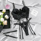 Scarlet Seduction Lace Bustier Set | Black