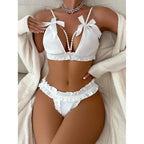 Pearl Bow Romance Set | White