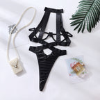 Midnight Strappy Cut-Out Bodysuit | Black