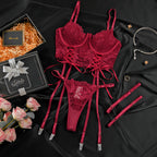 Scarlet Seduction Lace Bustier Set | Black