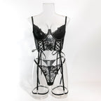 Scarlet Seduction Lace Bustier Set | Black
