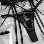 Scarlet Seduction Lace Bustier Set | Black