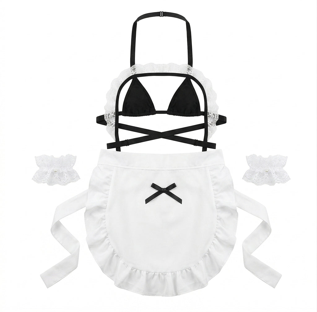 Sweet Desire Maid Set | Black & White