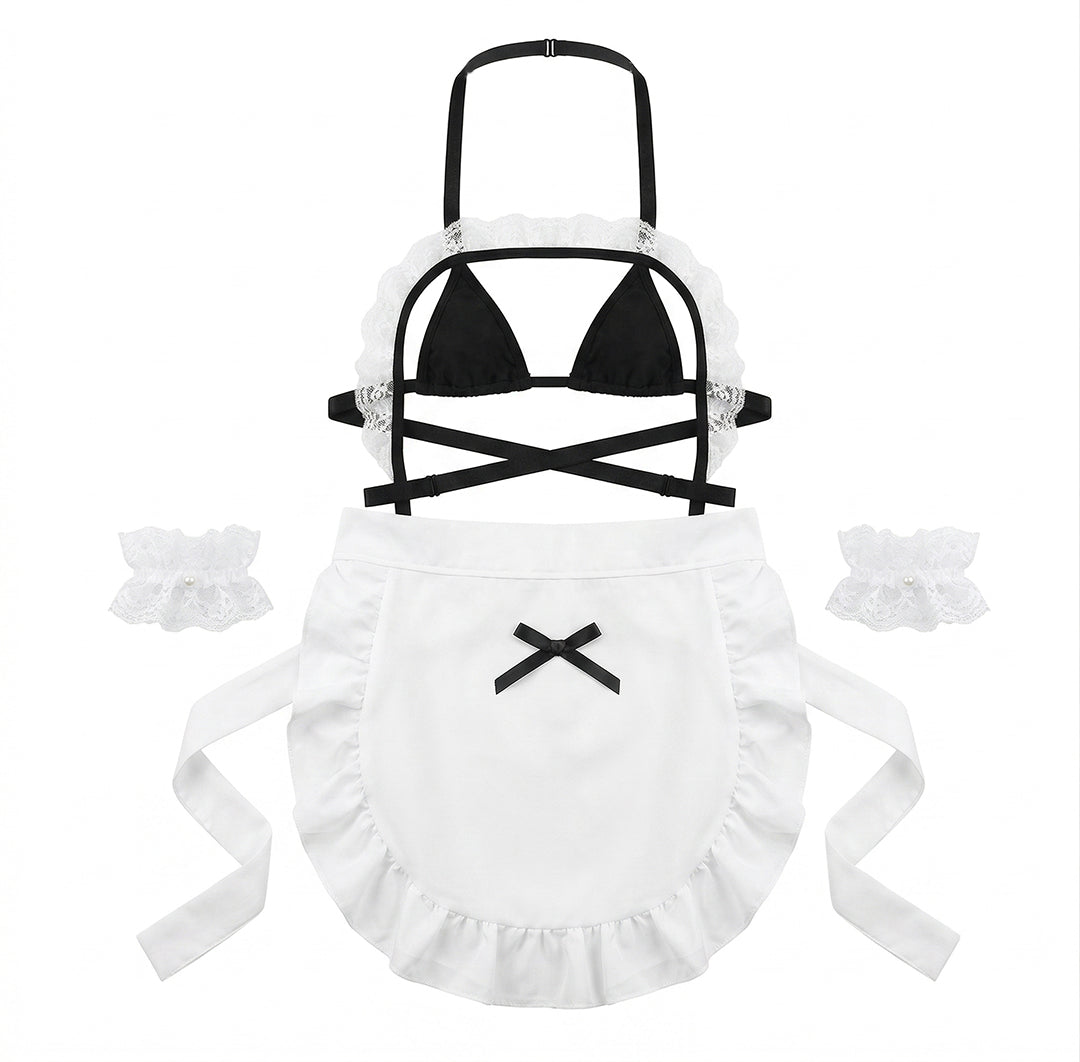 Sweet Desire Maid Set | Black & White