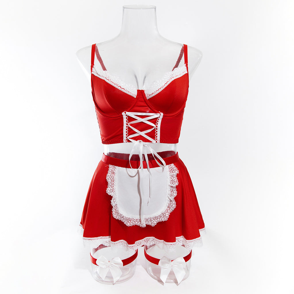 Sweet Desire Maid Set | Red & White