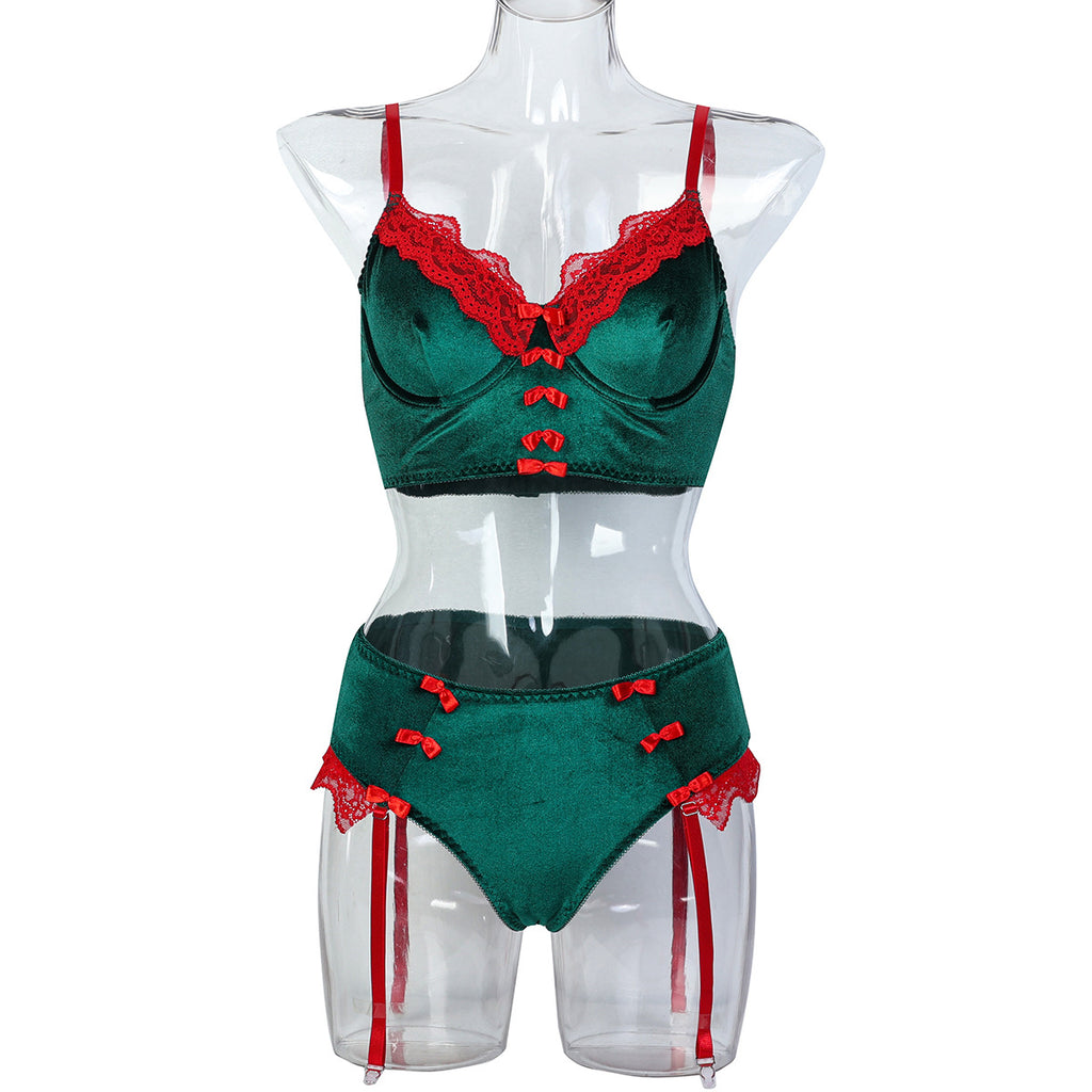 Christmas Velvet Candy Crush Set | Green & Red
