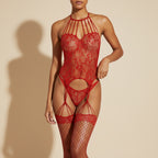 Glam Net Lace Bodystocking Set